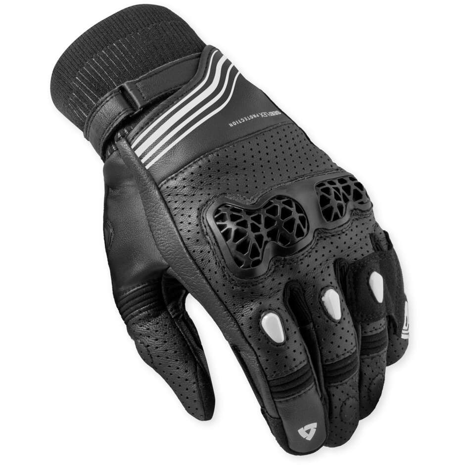 Rev'it Positron Motorradhandschuhe Schwarz Weiß