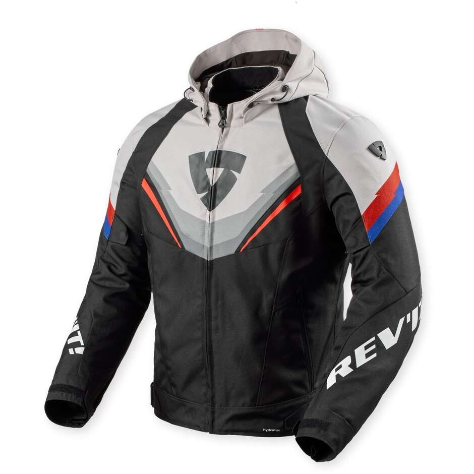 Rev'it Quantum 3 H2O Motorcycle Jacket Black Light Grey