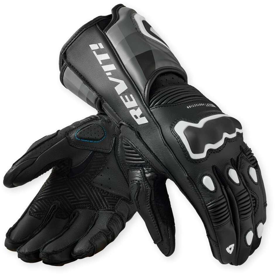 Rev'it Quantum 3 Motorcycle Gloves Black White