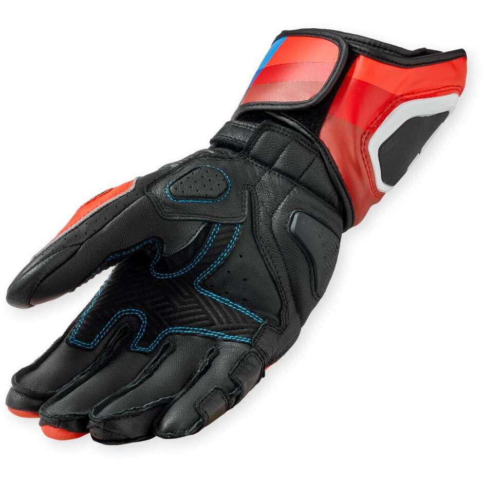 Rev'it Quantum 3 Motorcycle Gloves Red Blue Neon