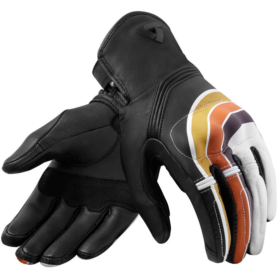 Rev'it REDHILL Yellow Orange Leather Motorcycle Gloves