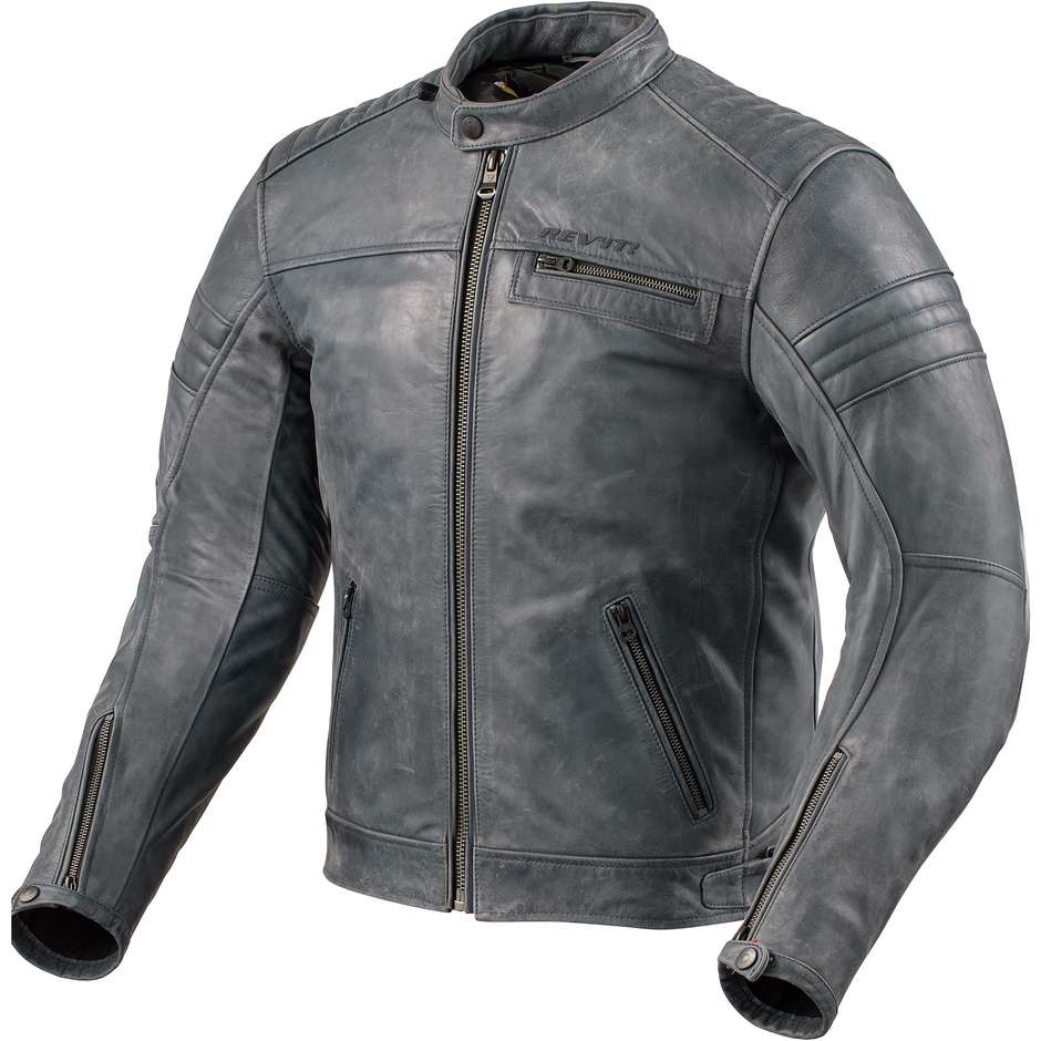 Rev'it RESTELESS Blue Leather Motorcycle Jacket