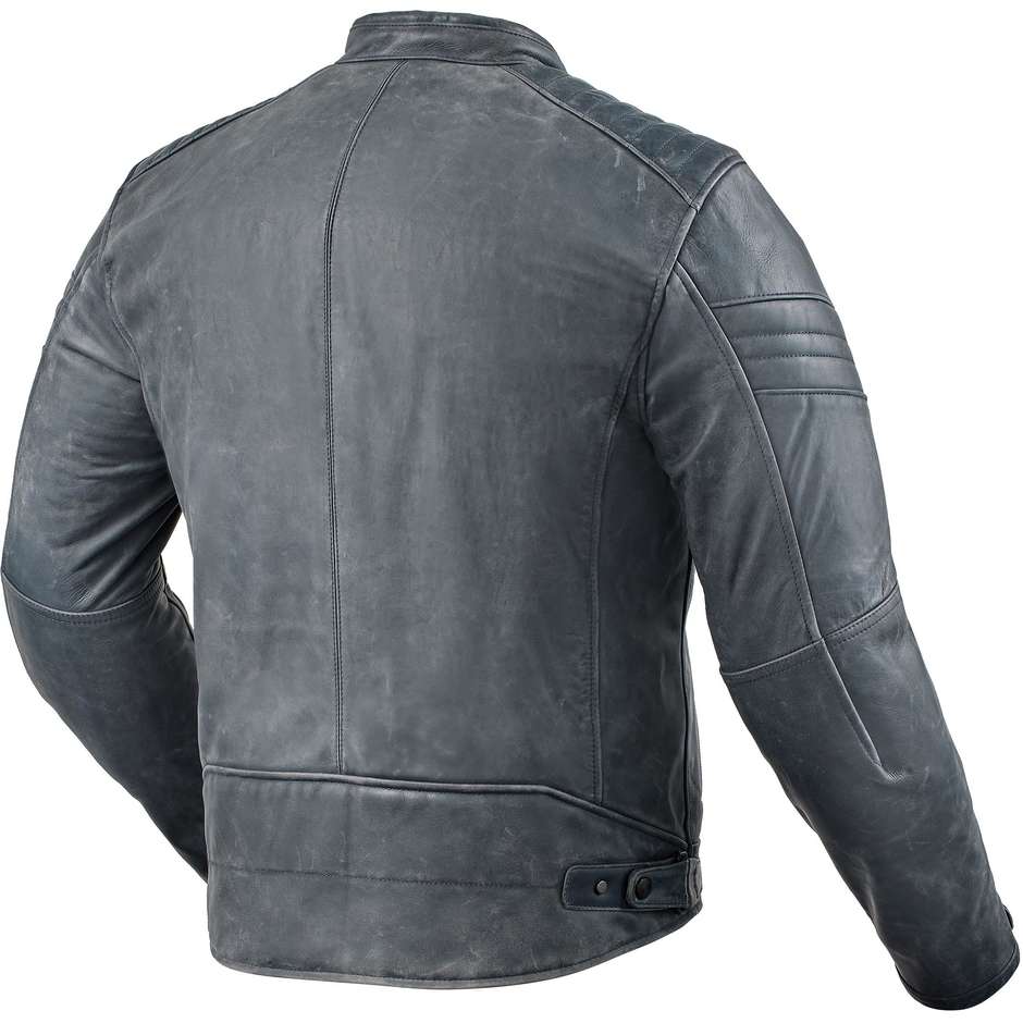 Rev'it RESTELESS Blue Leather Motorcycle Jacket