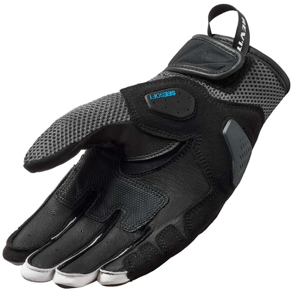 Rev'it RITMO Leder Motorradhandschuhe Schwarz Grau