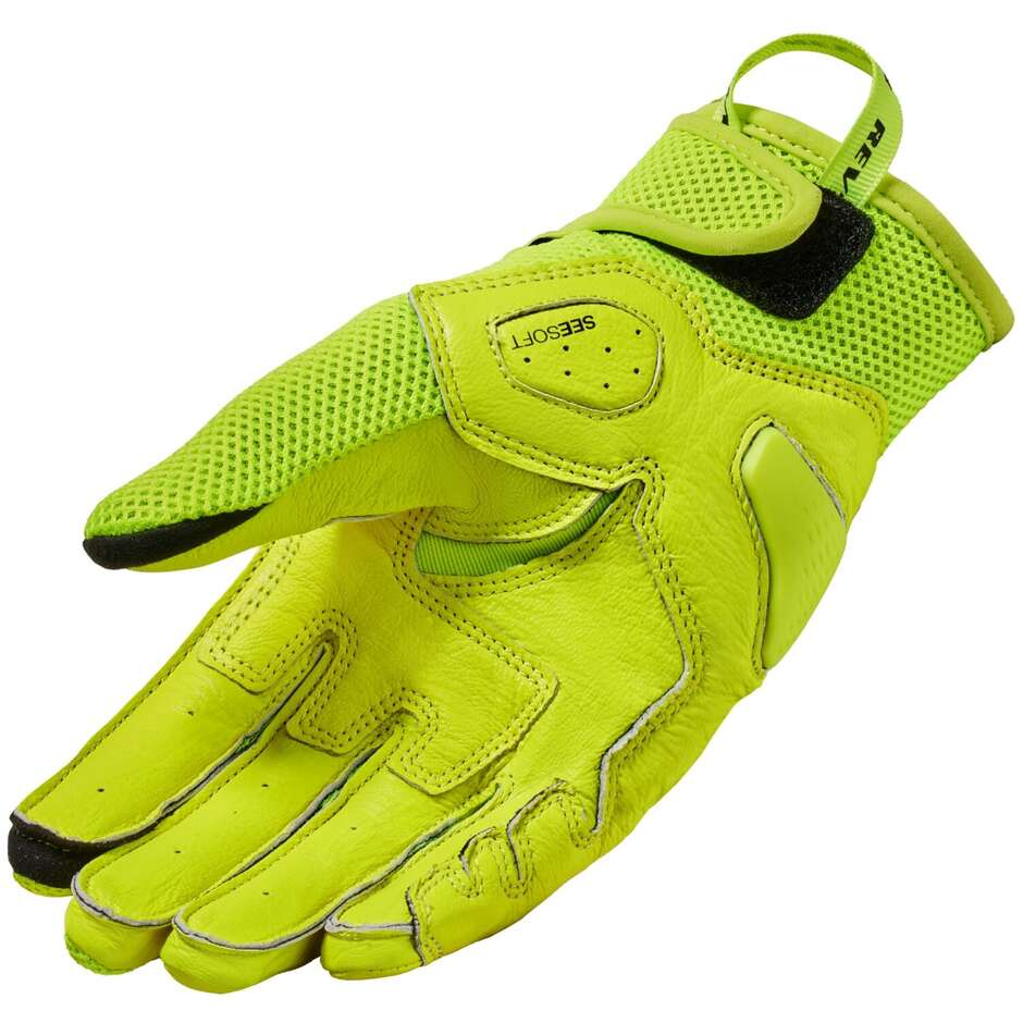 Rev'it RITMO Motorradhandschuhe aus neongelbem Leder