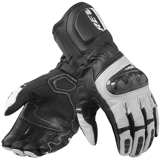 Rev'it RSR 3 Racing Leather Motorcycle Gloves Black White