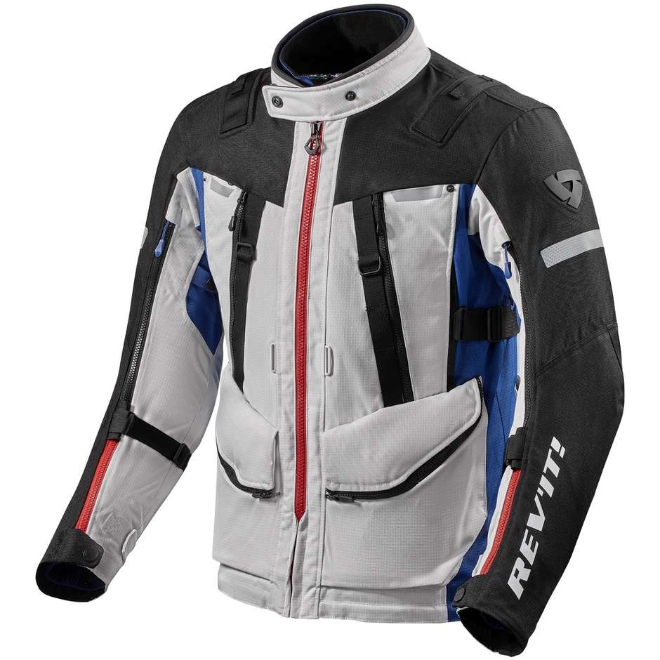 Rev'it SAND 4 H2O Touring Motorcycle Jacket Silver Blue
