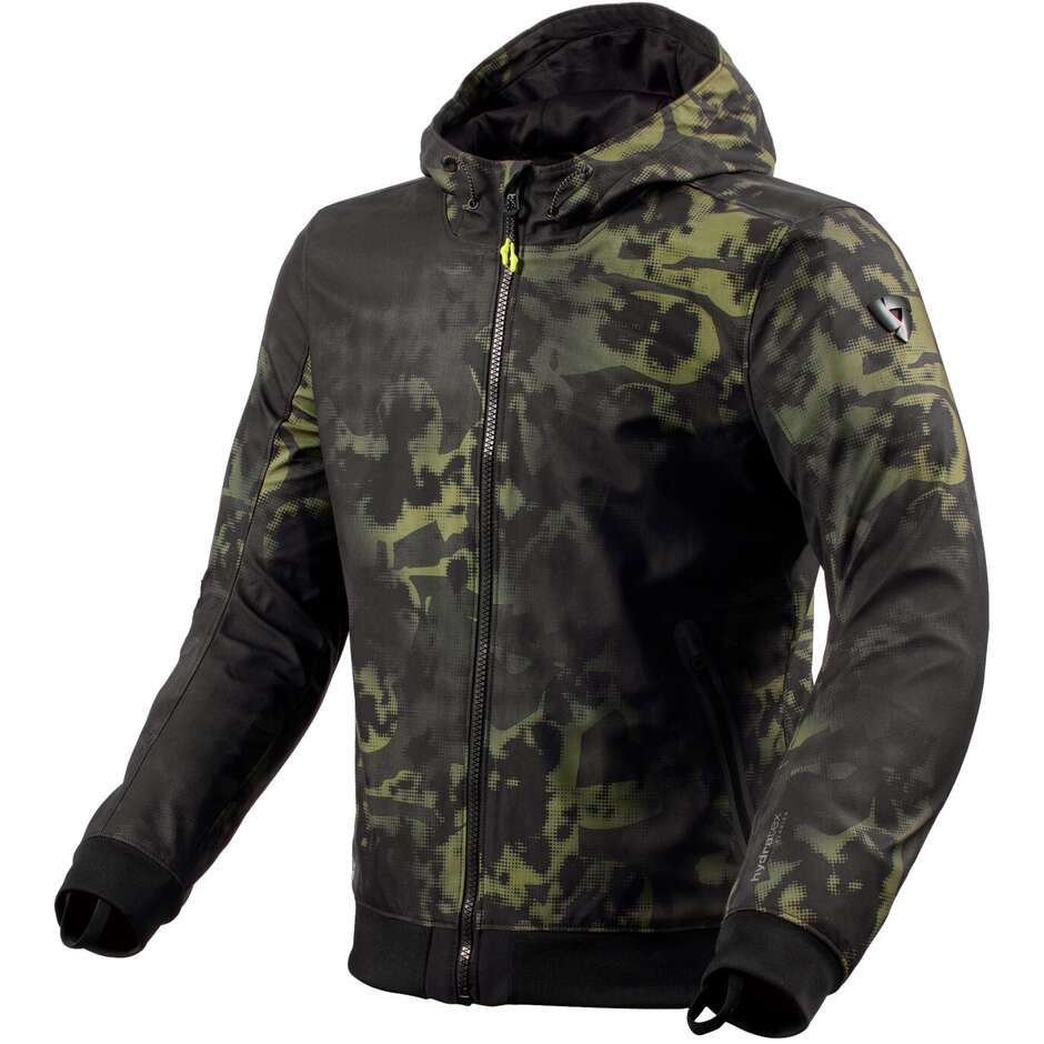 Rev'it SAROS WB Black Dark Green Fabric Motorcycle Jacket