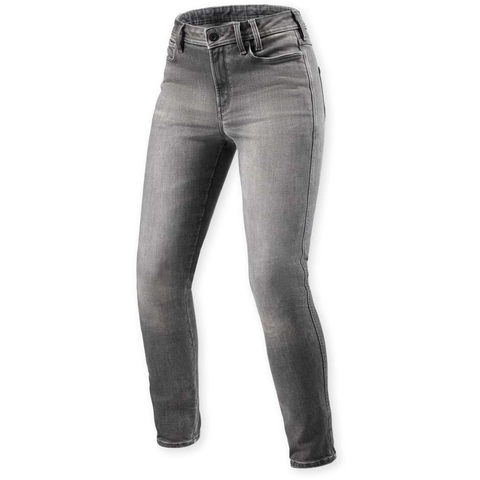 Rev'it Shelby 3 Skinny Damen Motorradjeans Mittelgrau Gebraucht - L30