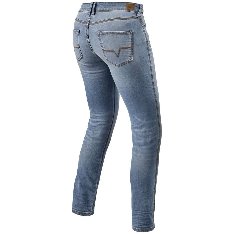 Rev'it SHELBY Ladies Motorcycle Jeans Washed Blue L32