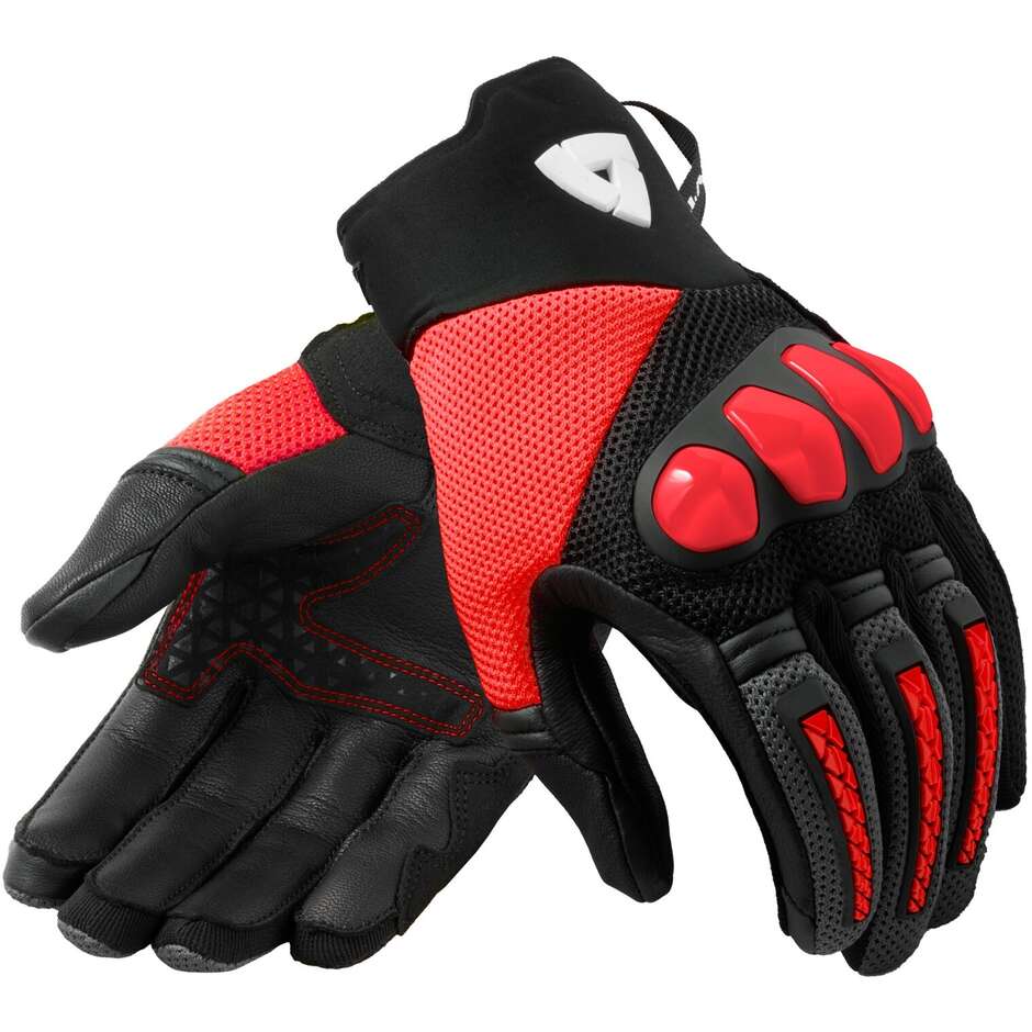 Rev'it SPEEDART AIR Fabric Motorcycle Gloves Black Neon Red