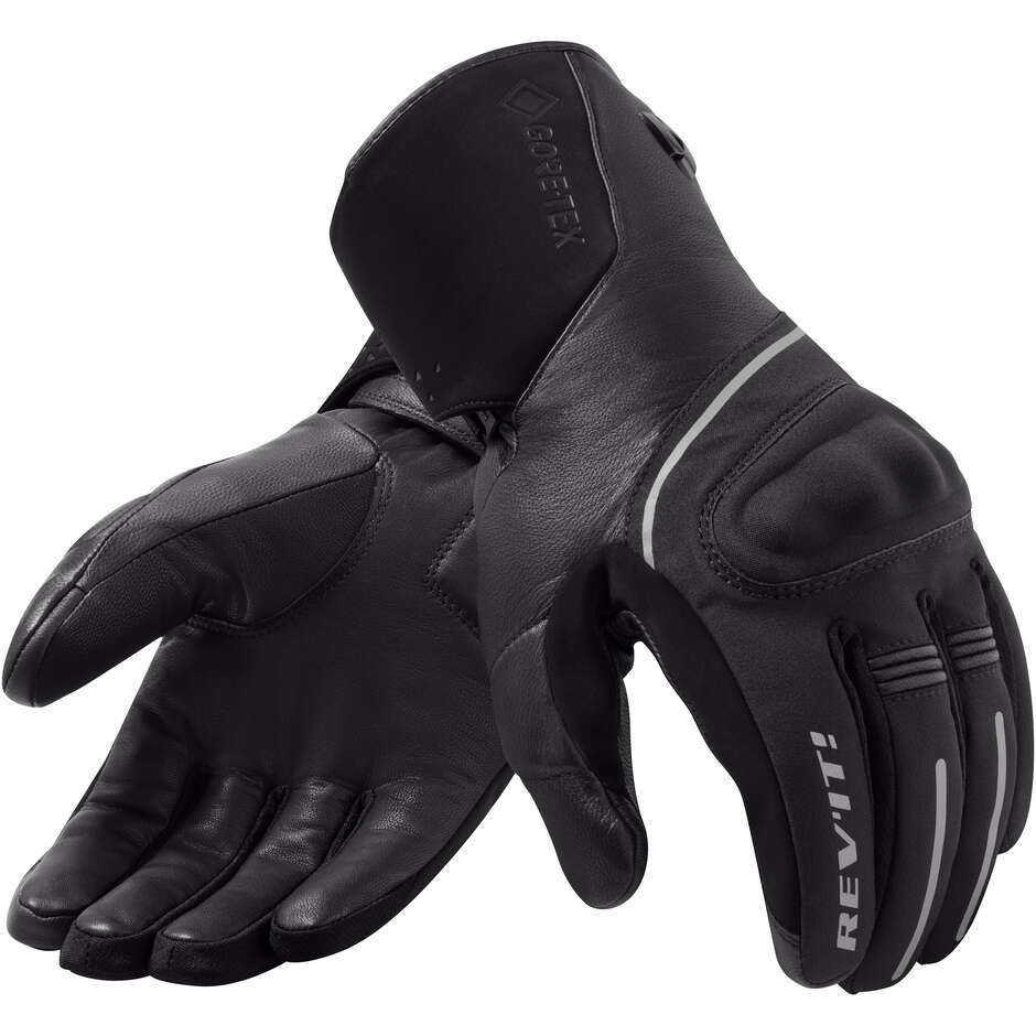 Rev'it STRATOS 3 GTX Black Leather Motorcycle Gloves