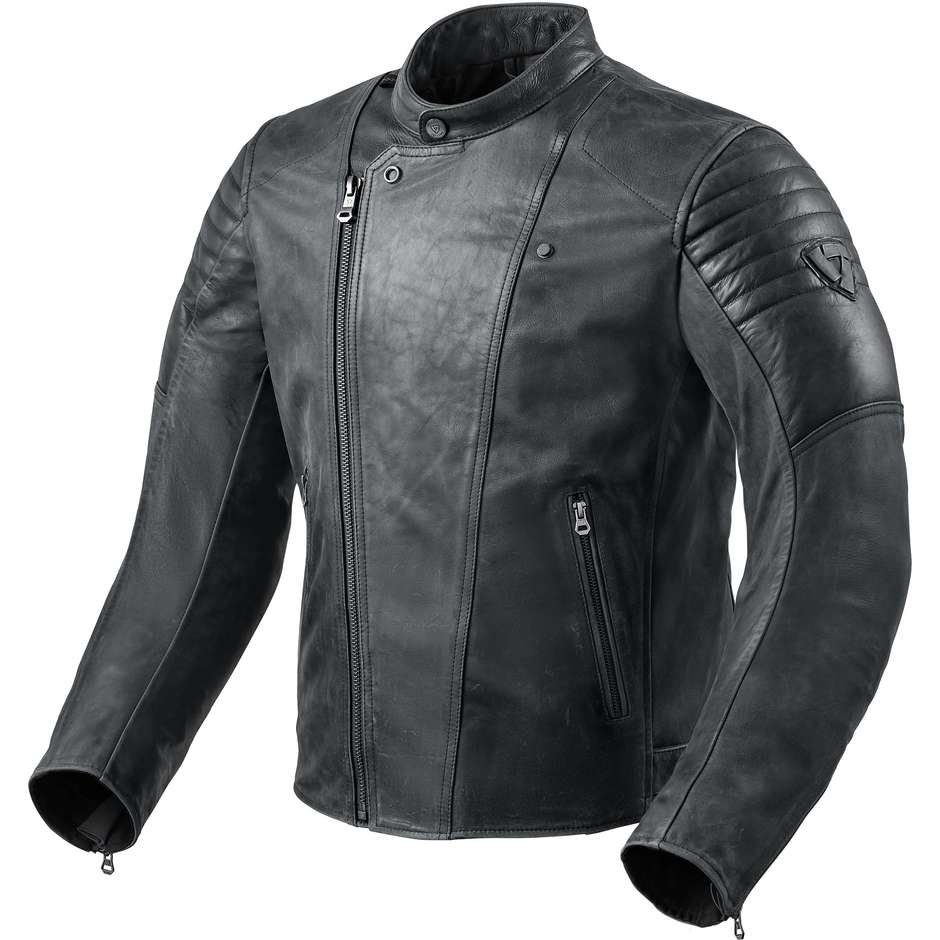 Rev'it SURGENT Custom Leather Motorcycle Jacket Black