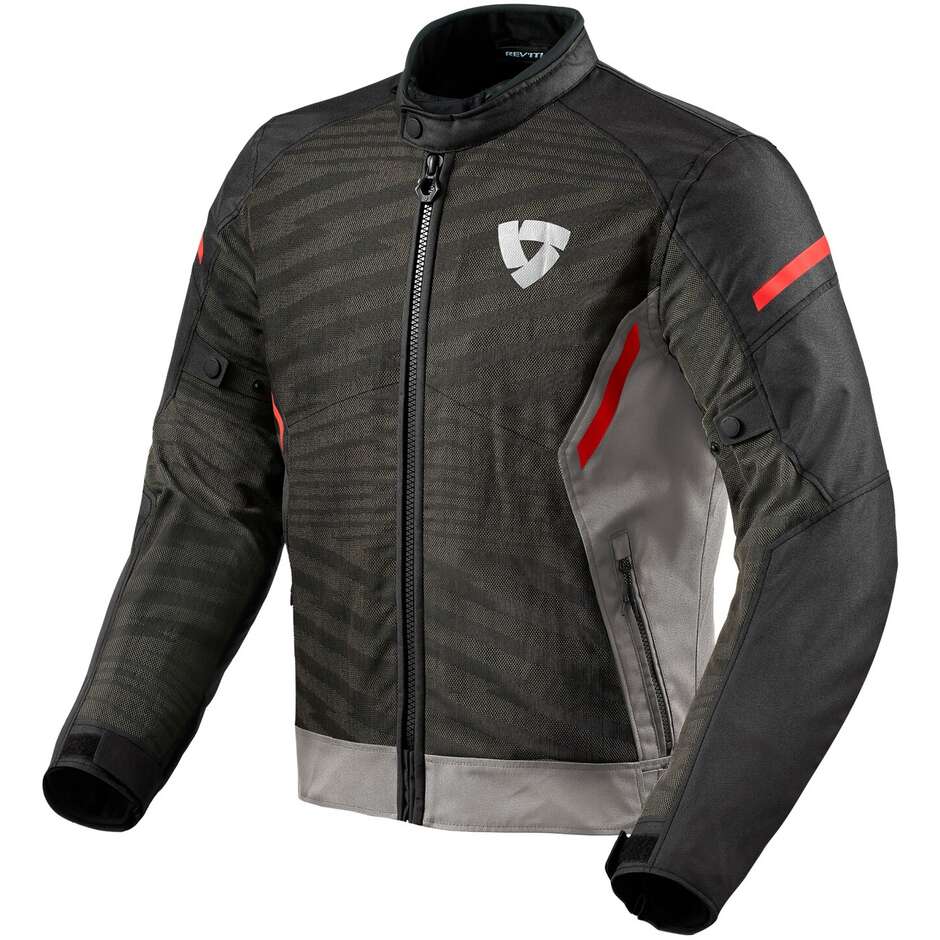 Rev'it TORQUE 2 H2O Grau-Rote Motorradjacke