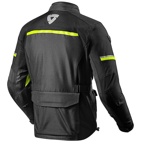 Rev'it Touring Fabric Jacket Motorcycle OUTBACK 3 Black Yellow Fluo