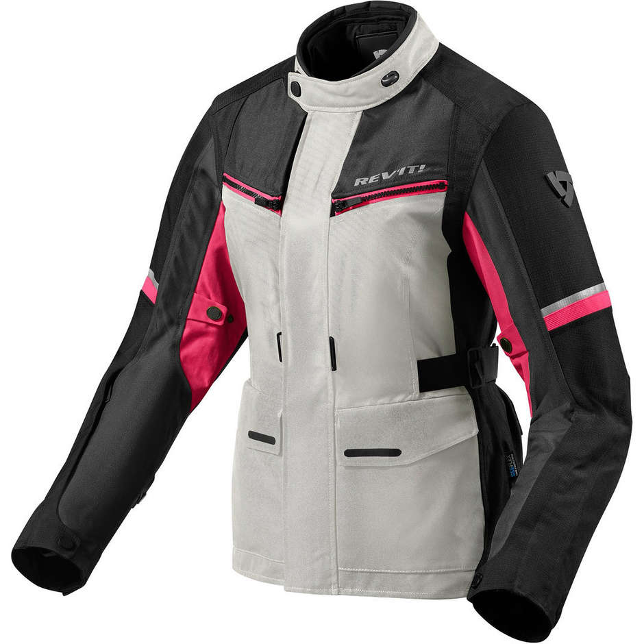Rev'it Touring Fabric Woman Jacket Motorcycle OUTBACK 3 LADIES Silver Fuchsia