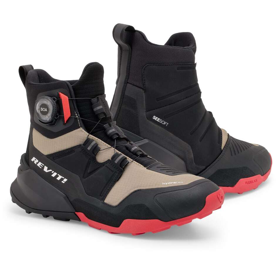 Rev'it Undercut H2O Motorcycle Shoes Black Sand
