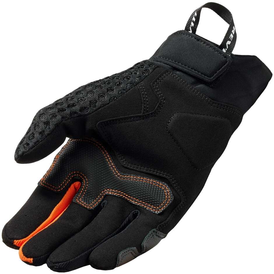 Rev'it VELOZ Black Orange Fabric Motorcycle Gloves