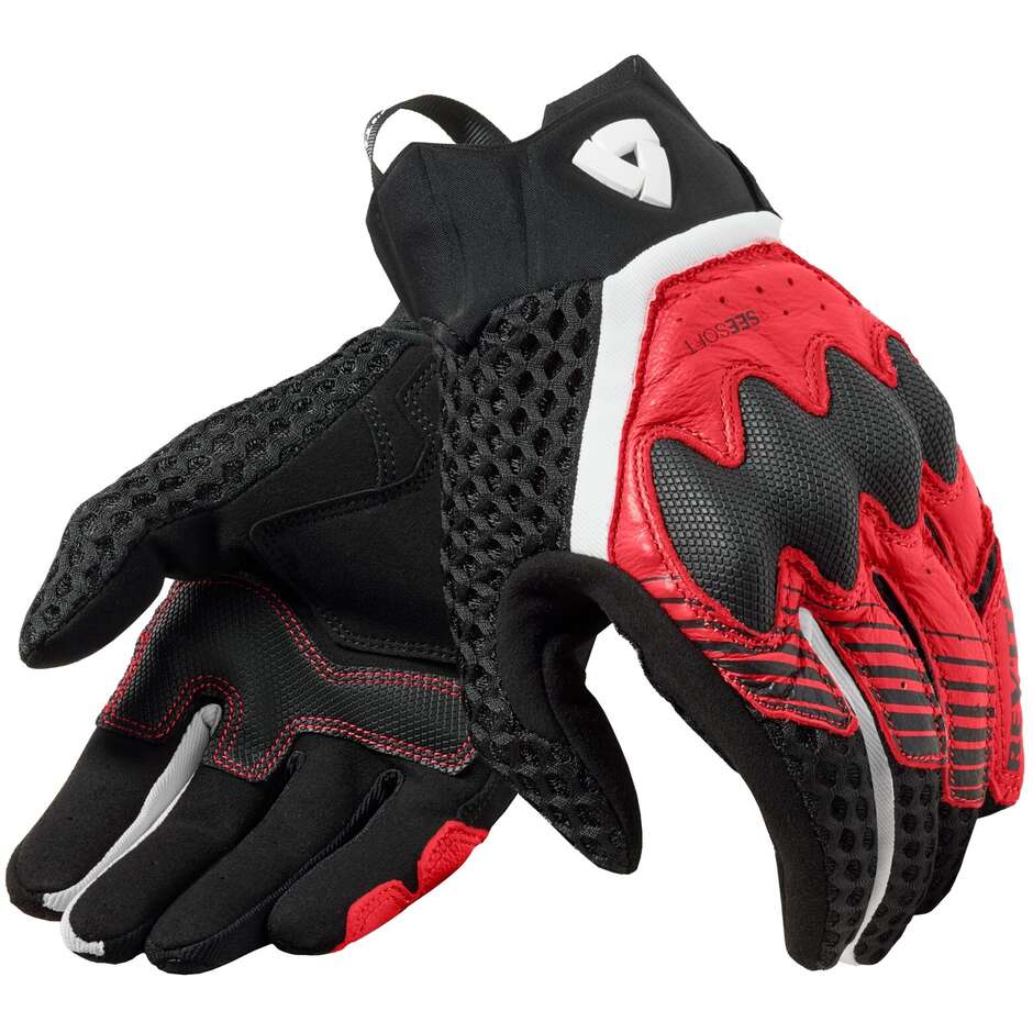 Rev'it VELOZ Fabric Motorcycle Gloves Black Red