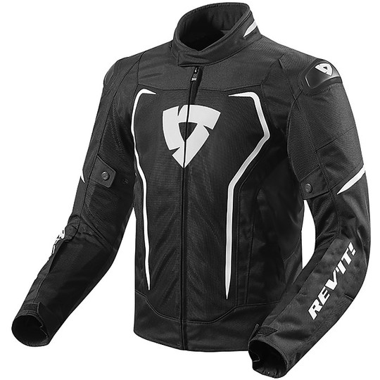 Rev'it VERTEX AIR Fabric Motorcycle Jacket Black White