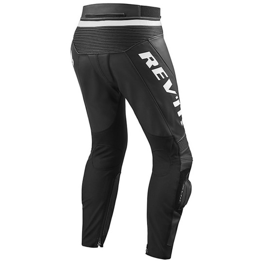 Rev'it VERTEX GT Leather Pants Black White Stretched