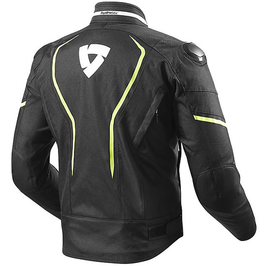 Rev'it VERTEX H2O Fabric Motorcycle Jacket Black Fluo Yellow