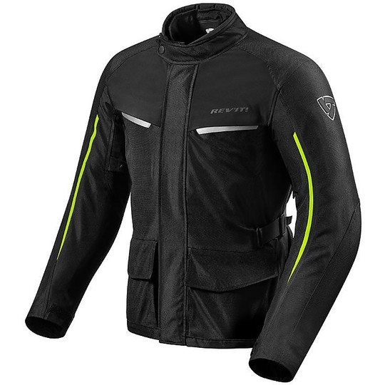 Rev'it VOLTIAC 2 Touring Fabric Motorcycle Jacket Black Fluo Yellow