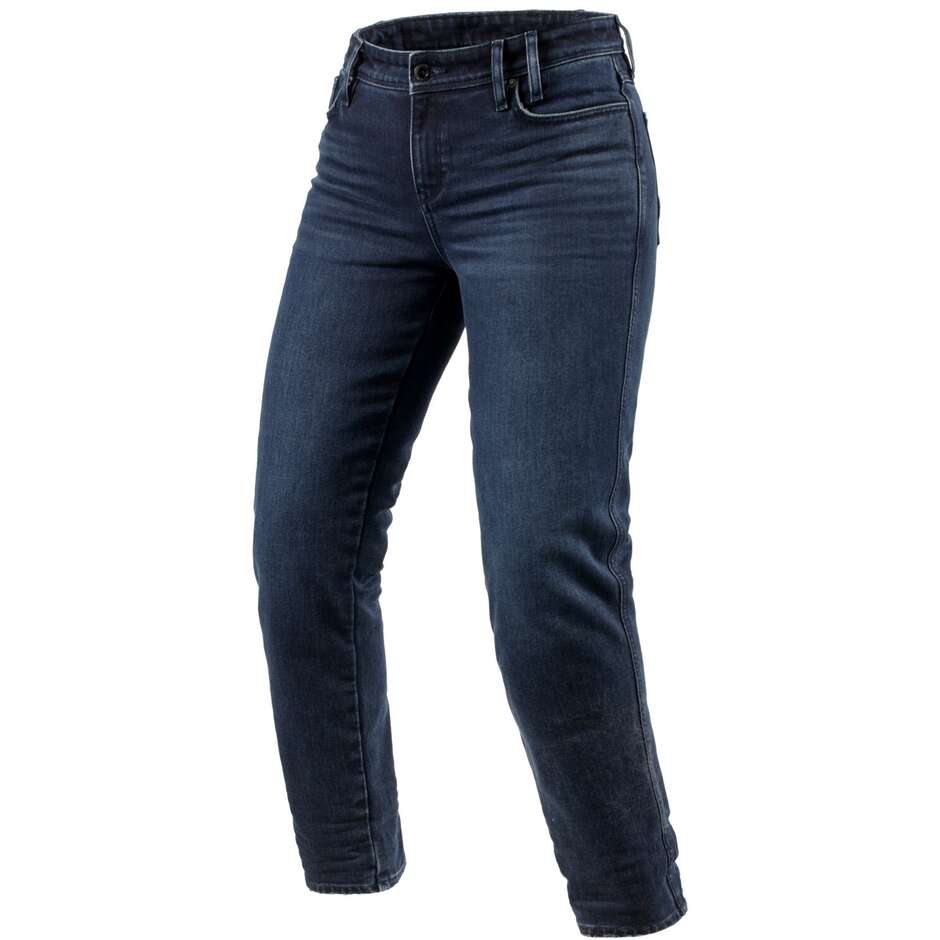 Rev'it Women's Motorcycle Jeans VIOLET LADIES BF Dark Blue Black Washed L32