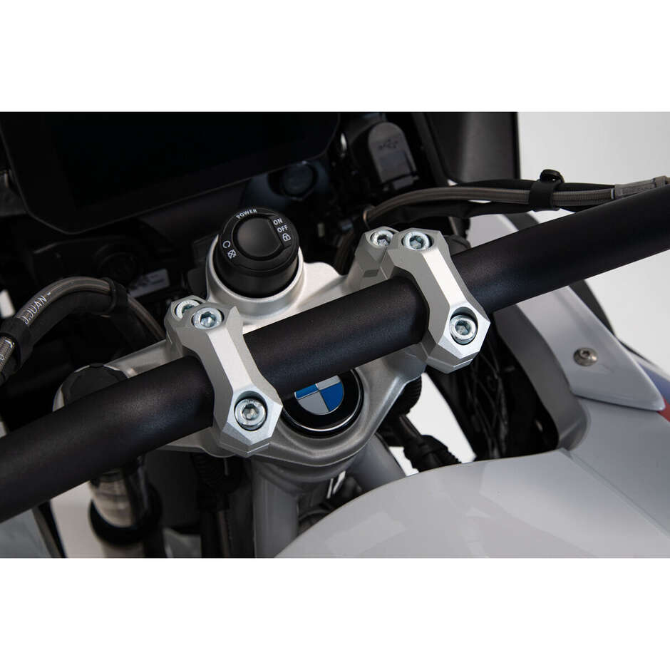 Riser Manubrio Inclinato Argento Sw-Motech LEH.07.039.12601/S Per Modelli BMW
