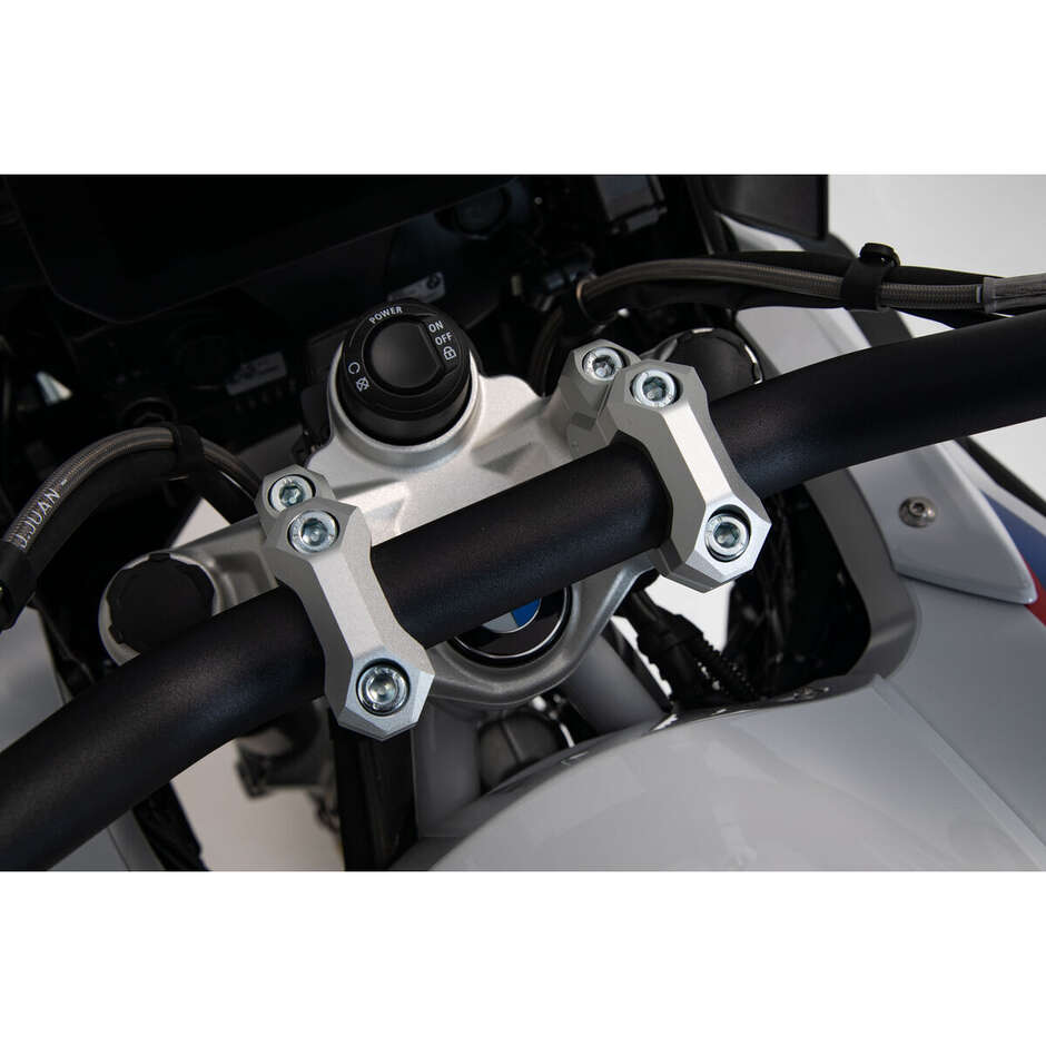 Riser Manubrio Inclinato Argento Sw-Motech LEH.07.039.12601/S Per Modelli BMW