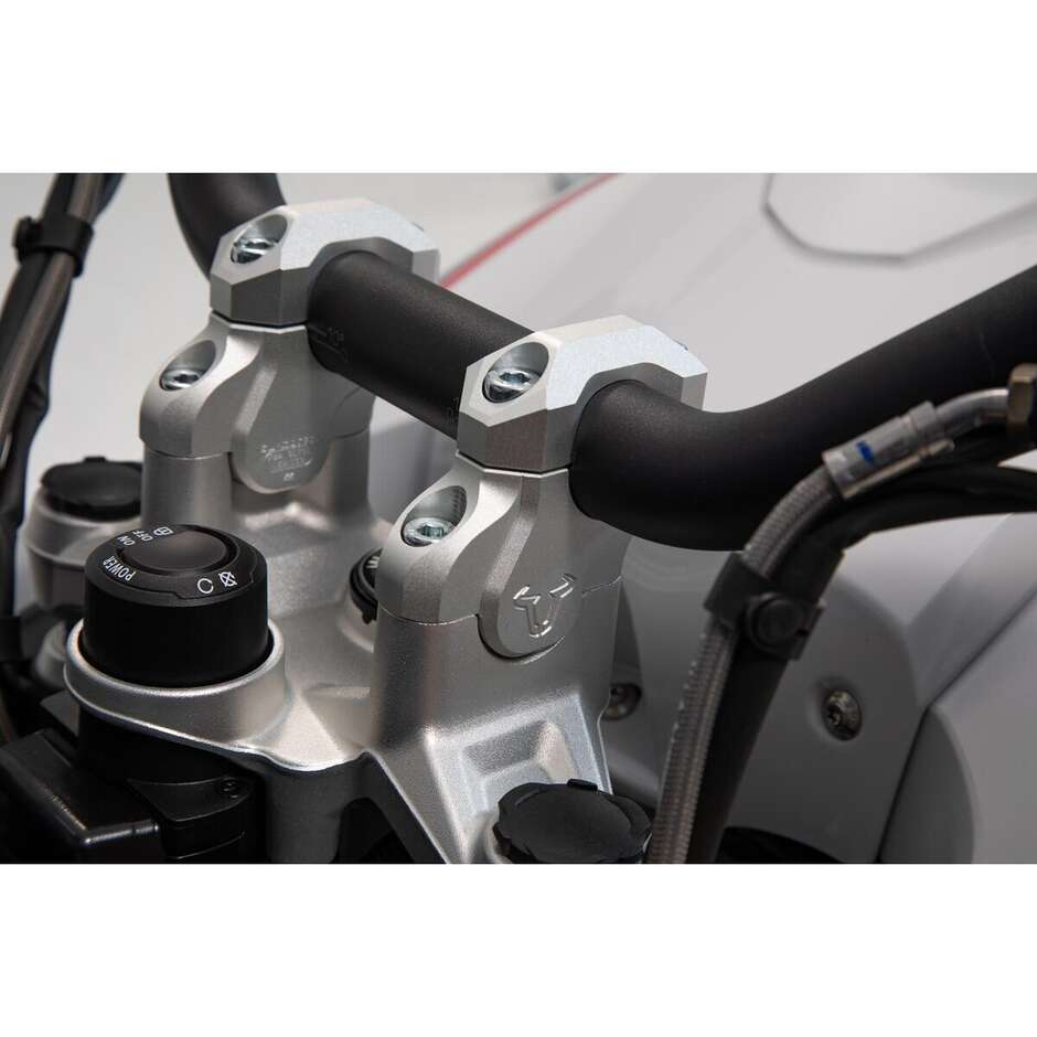 Riser Manubrio Inclinato Argento Sw-Motech LEH.07.039.12601/S Per Modelli BMW