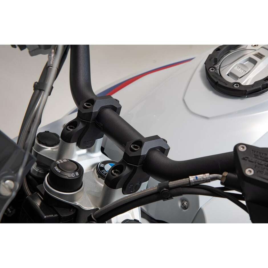 Riser Manubrio Inclinato Nero Sw-Motech LEH.07.039.12601/B Per Modelli BMW