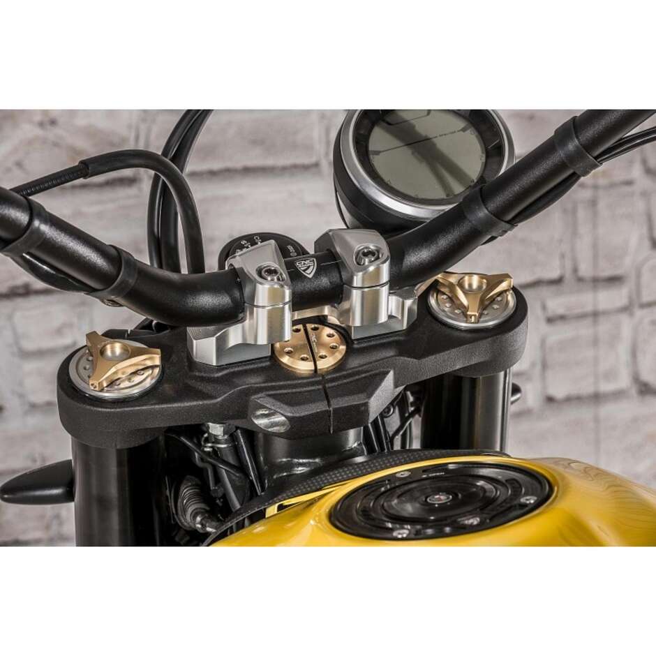 Riser RM246 completo di supporto strumentazione Ducati Scrambler CNC Racing Nero