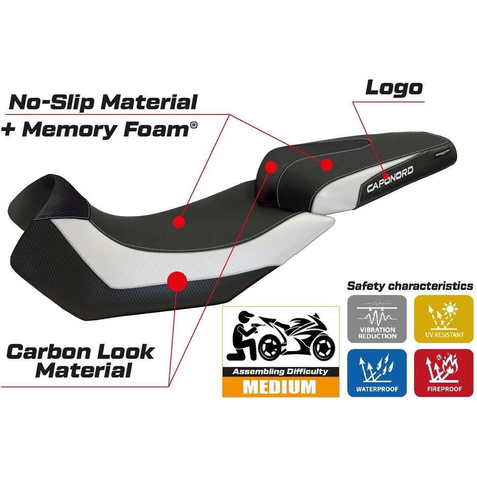 Rivestimento Sella TPZ Italia Specifico Per Aprilia Caponord 1200 2013 - 2017 Modello Nuoro 2 Comfort System
