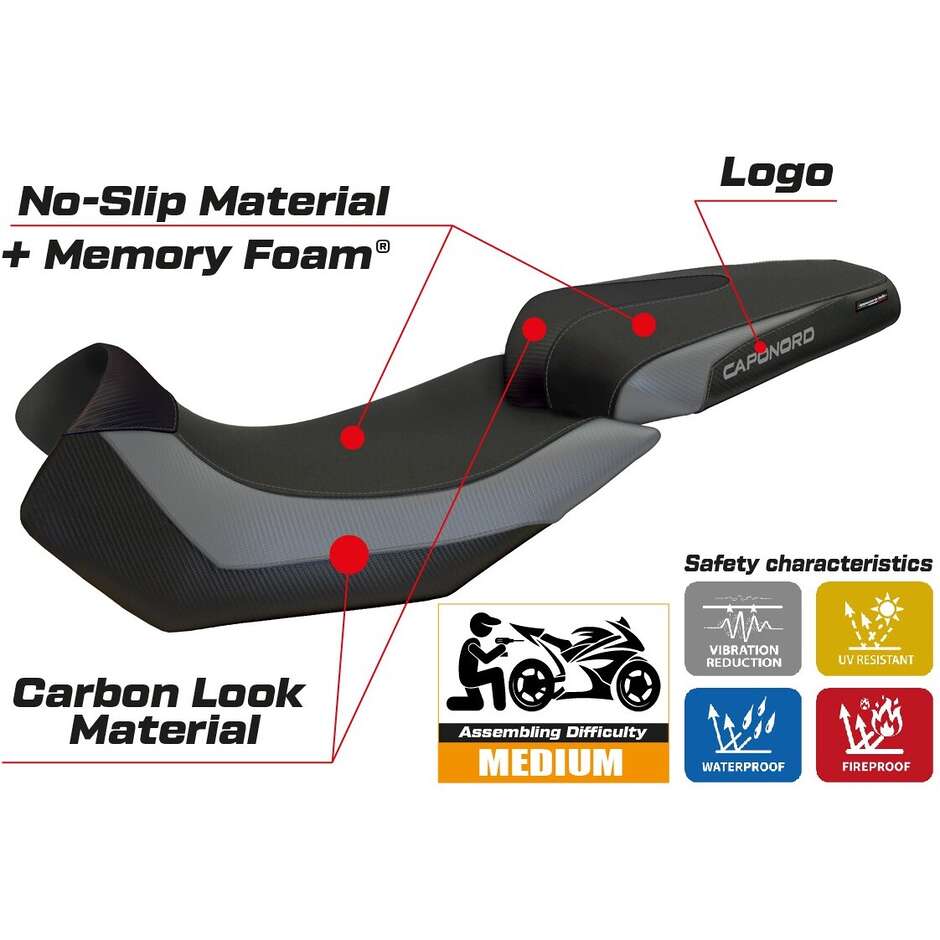 Rivestimento Sella TPZ Italia Specifico Per Aprilia Caponord 1200 2013 - 2017 Modello Nuoro 2 Comfort System