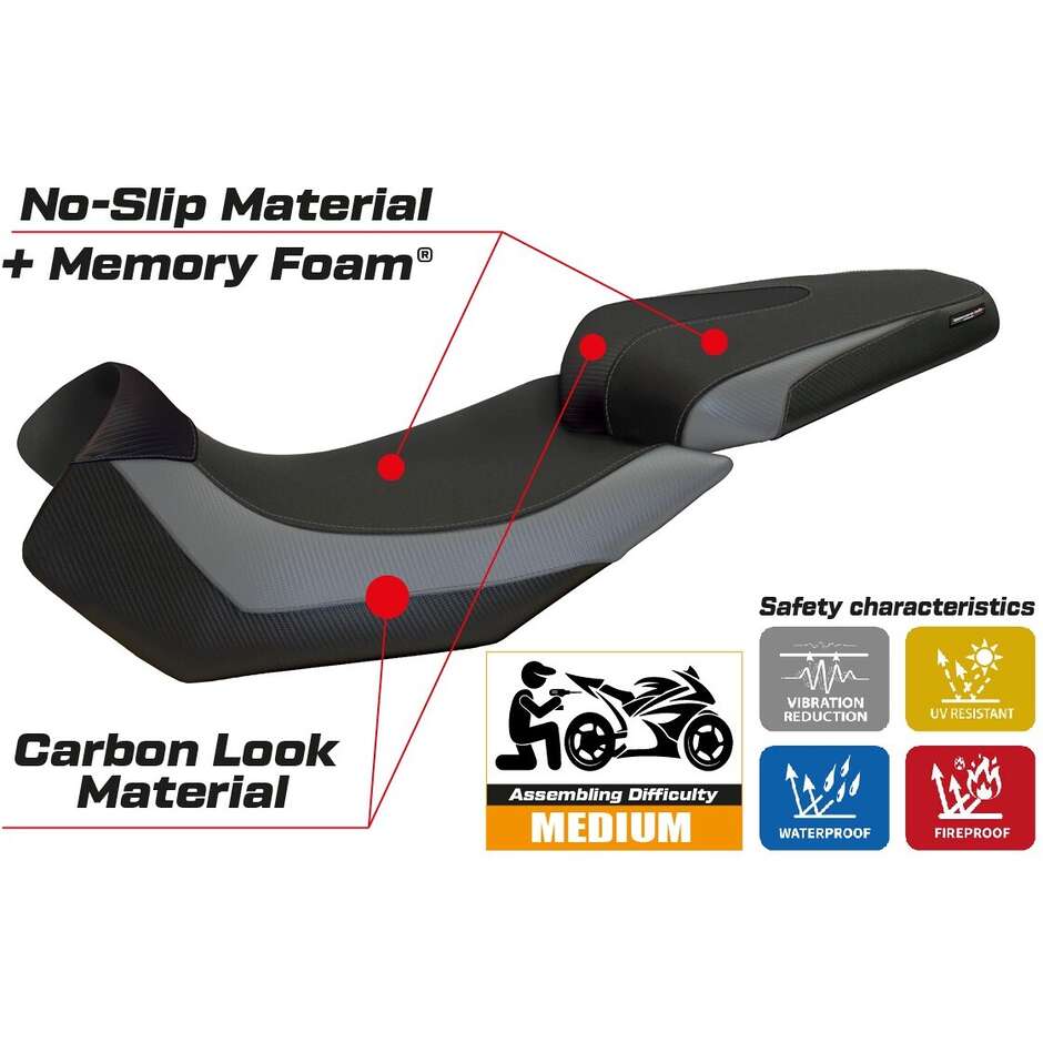 Rivestimento Sella TPZ Italia Specifico Per Aprilia Caponord 1200 2013 - 2017 Modello Nuoro 2 Comfort System
