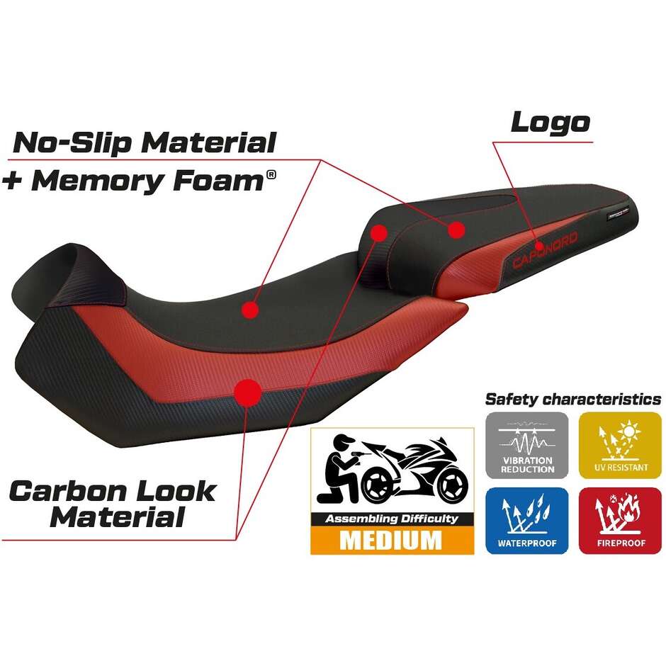 Rivestimento Sella TPZ Italia Specifico Per Aprilia Caponord 1200 2013 - 2017 Modello Nuoro 2 Comfort System
