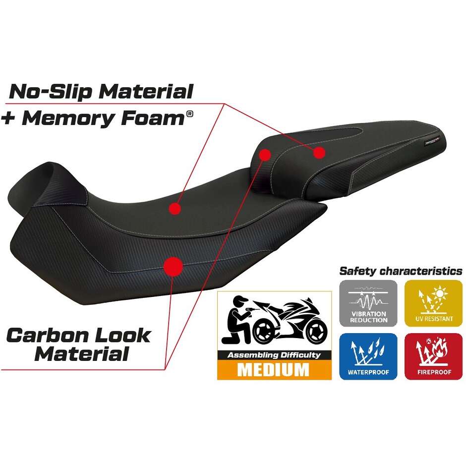Rivestimento Sella TPZ Italia Specifico Per Aprilia Caponord 1200 2013 - 2017 Modello Nuoro 2 Comfort System