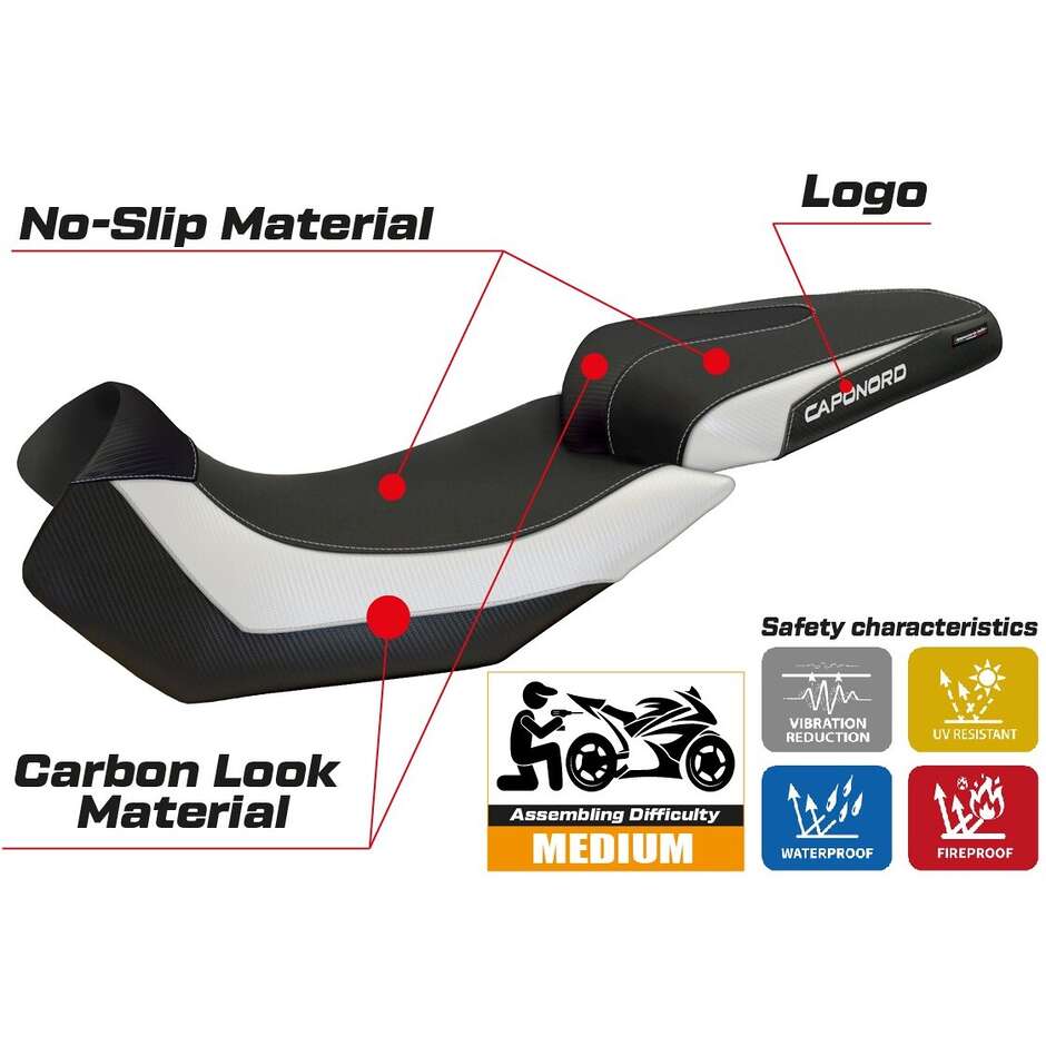 Rivestimento Sella TPZ Italia Specifico Per Aprilia Caponord 1200 2013 - 2017 Modello Nuoro 2