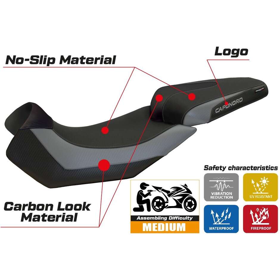 Rivestimento Sella TPZ Italia Specifico Per Aprilia Caponord 1200 2013 - 2017 Modello Nuoro 2