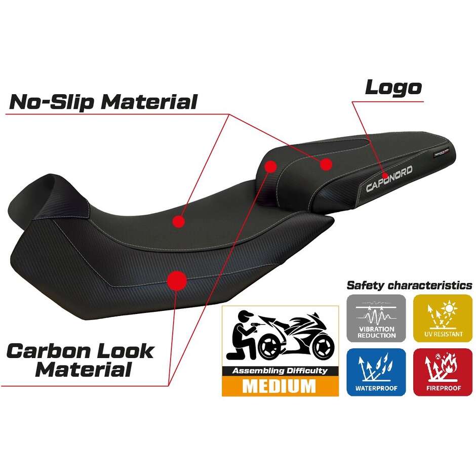 Rivestimento Sella TPZ Italia Specifico Per Aprilia Caponord 1200 2013 - 2017 Modello Nuoro 2