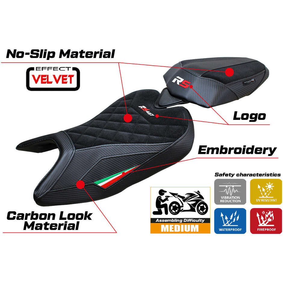 Rivestimento Sella TPZ Italia Specifico Per Aprilia RS 457 2023-2025 Modello Bezz Velvet Special Edition