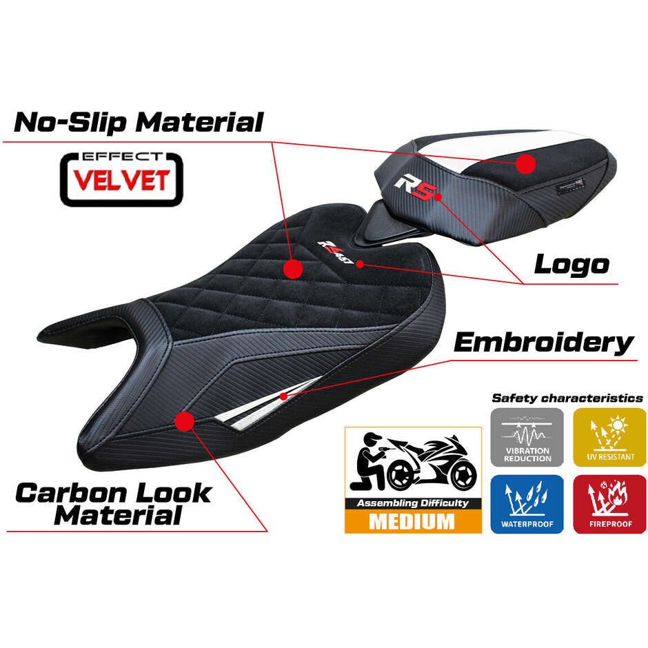 Rivestimento Sella TPZ Italia Specifico Per Aprilia RS 457 2023-2025 Modello Bezz Velvet Special Edition