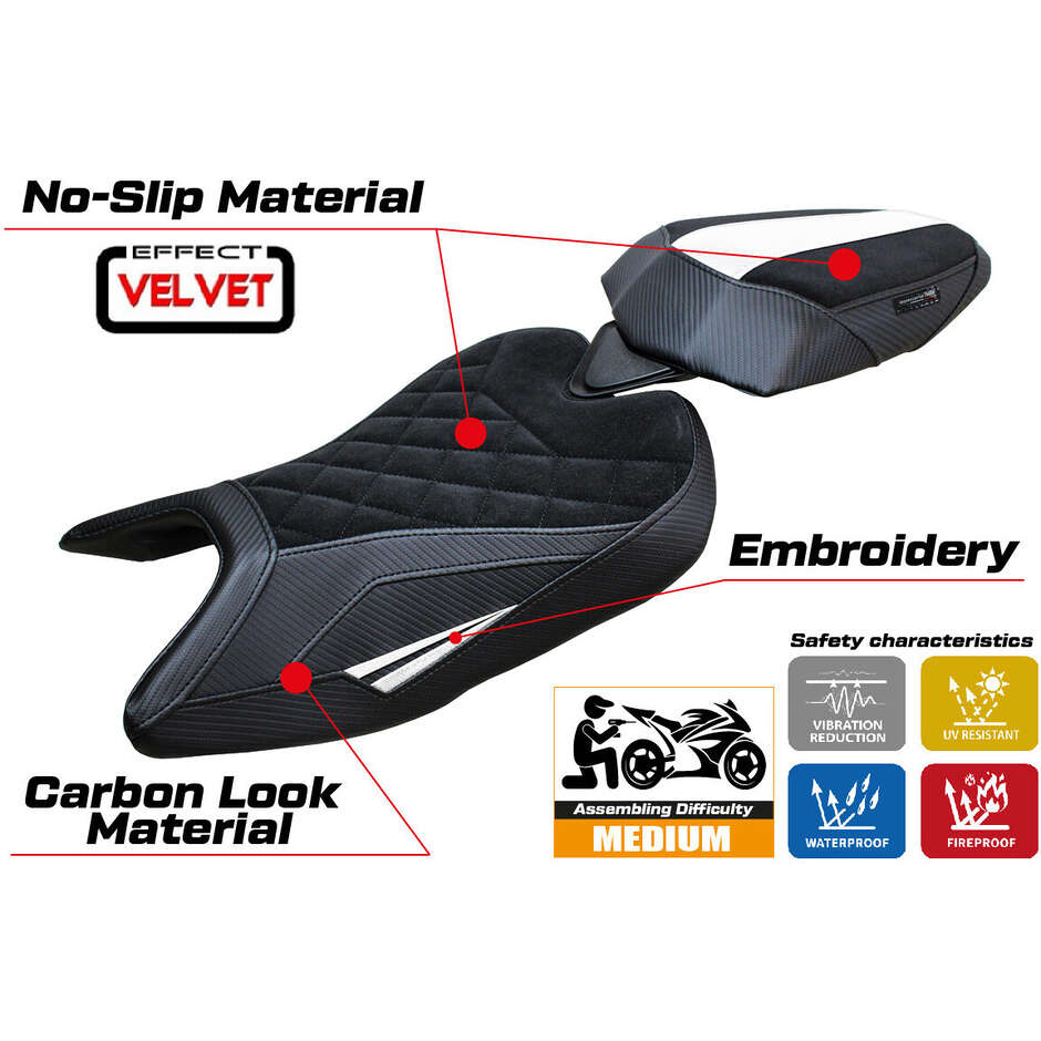 Rivestimento Sella TPZ Italia Specifico Per Aprilia RS 457 2023-2025 Modello Bezz Velvet Special Edition