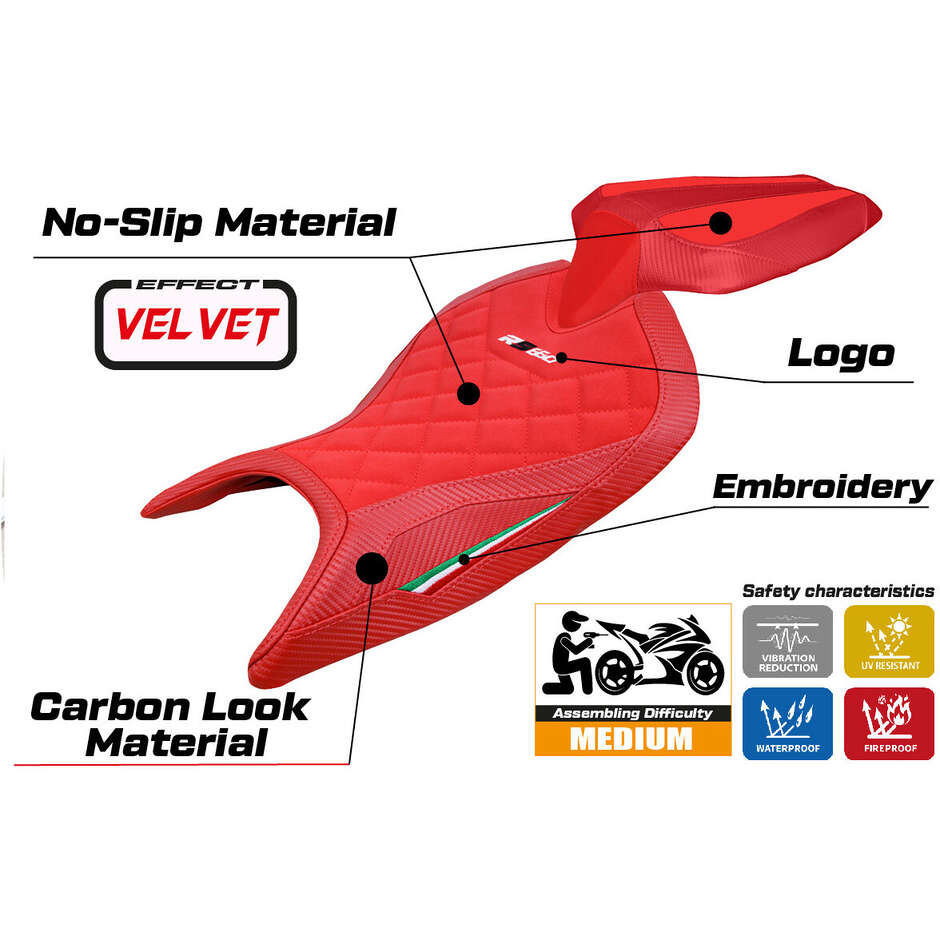 Rivestimento Sella TPZ Italia Specifico Per Aprilia RS 660 2021-2025 Modello Mamba Velvet