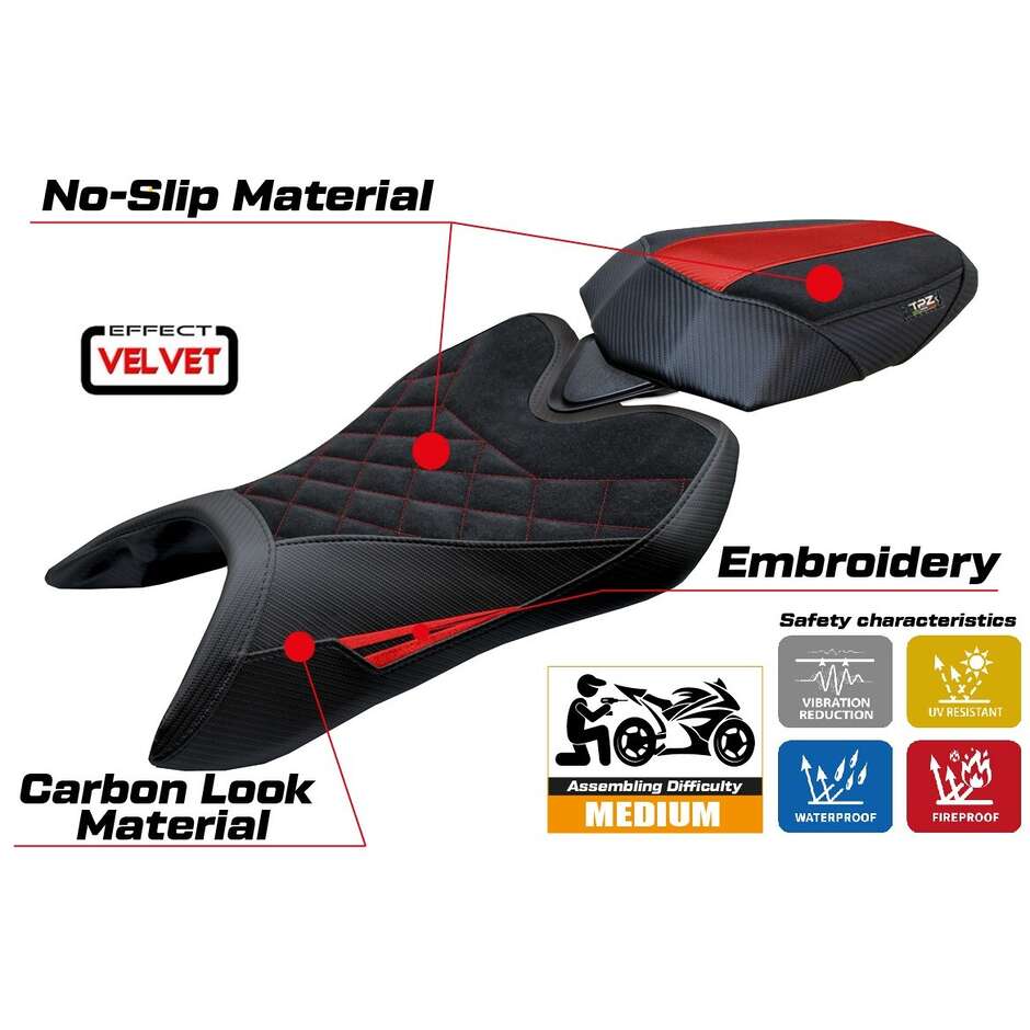 Rivestimento Sella TPZ Italia Specifico Per Aprilia Tuono 457 2025 Modello Vignesh Velvet Special Edition