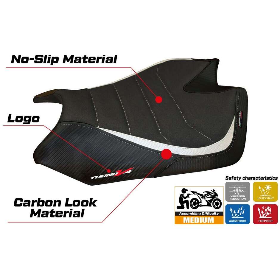 Rivestimento Sella TPZ Italia Specifico Per Aprilia Tuono V4 2011-2020 Modello Tanami Ultragrip