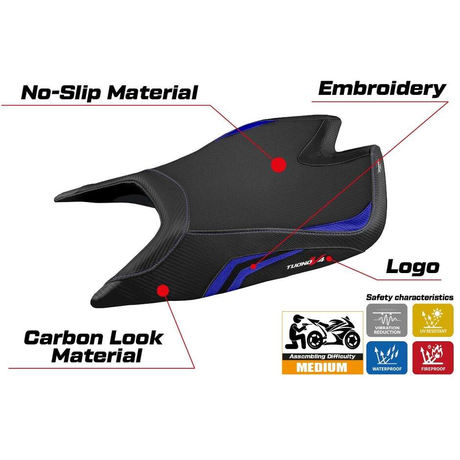 Rivestimento Sella TPZ Italia Specifico Per Aprilia Tuono V4 Factory 2021-2025 Modello Nashua Special Color Comfort System