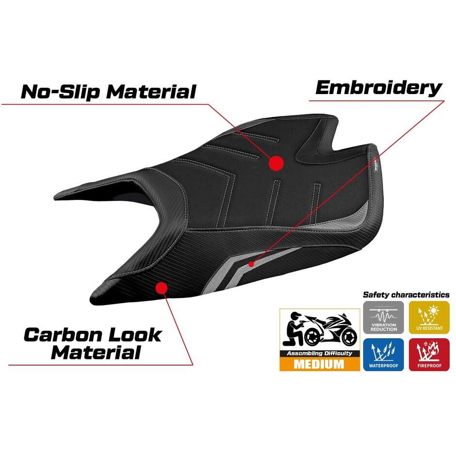 Rivestimento Sella TPZ Italia Specifico Per Aprilia Tuono V4 Factory 2021-2025 Modello Nashua Special Color Ultragrip