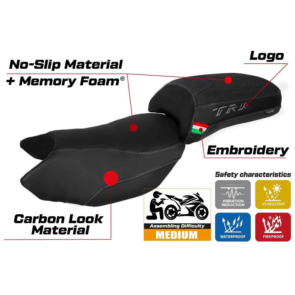 Rivestimento Sella TPZ Italia Specifico Per Benelli TRK 502 2017-2025 Modello Merida Comfort System